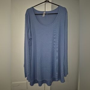Lularoe Women's Ribbed Blue Long Sleeve Top Size XL